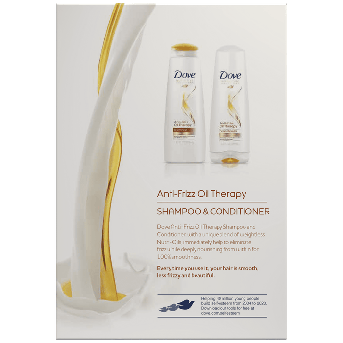 Dove Nutritive Solutions Shampoo and Conditioner Anti-Frizz Oil Therapy 12 oz, 2 count