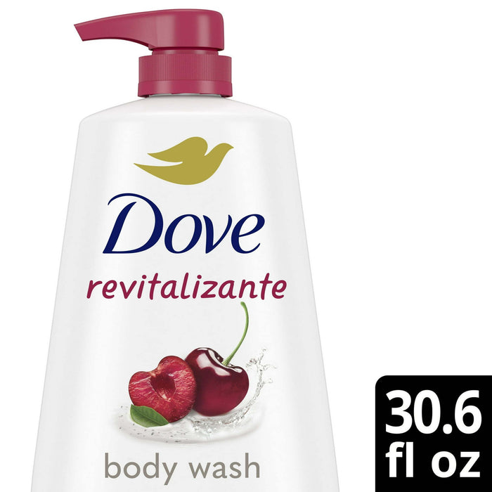 Dove Moisturizing Gentle Women's Body Wash with Pump All Skin Type, Revitalizante Cherry & Chia Milk, 30.6 oz