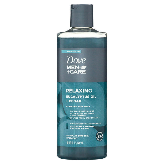 Dove Men+Care Relaxing Hydrating Men's Body Wash Eucalyptus Cedar All Skin, 18 oz