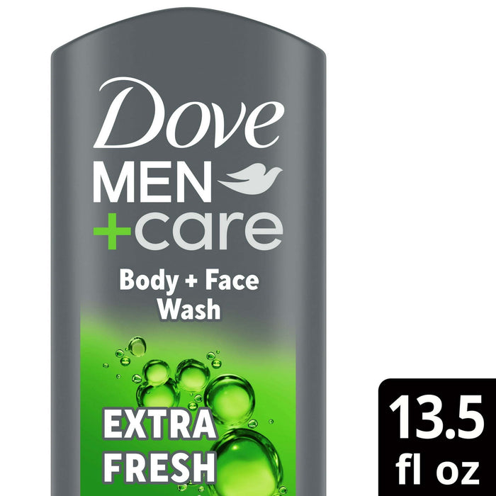 Dove Men+Care Refreshing Daily Use Face & Body Wash All Skin Type, 13.5 oz