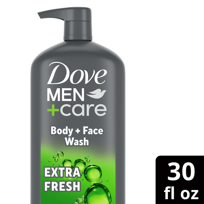 Dove Men+Care Extra Fresh Refreshing Hydrating Men's Face & Body Wash All Skin, 30 oz