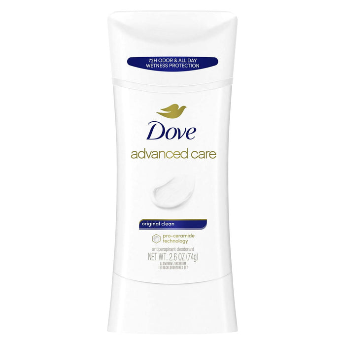 Dove Advanced Care Long Lasting Women's Antiperspirant Deodorant Stick, Original Clean, 2.6 oz