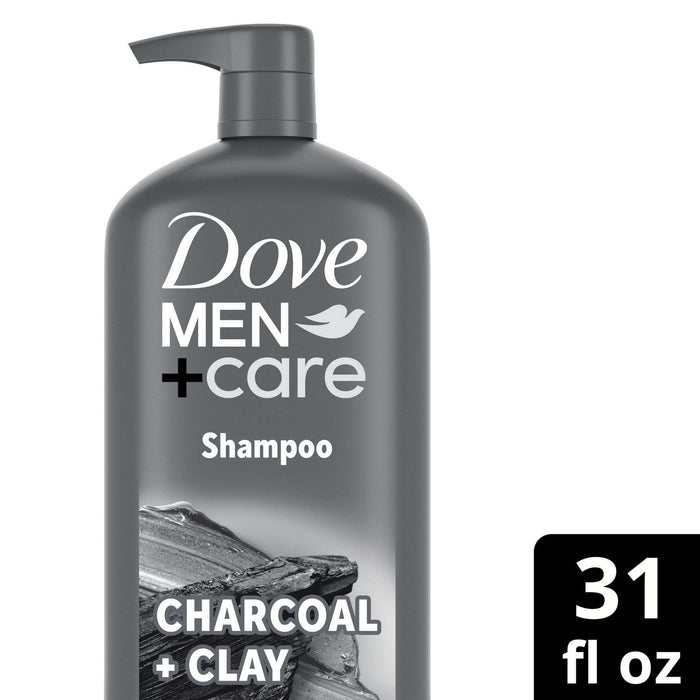 Dove Men+Care Purifying Shampoo with Pump Charcoal + Clay, 31 oz