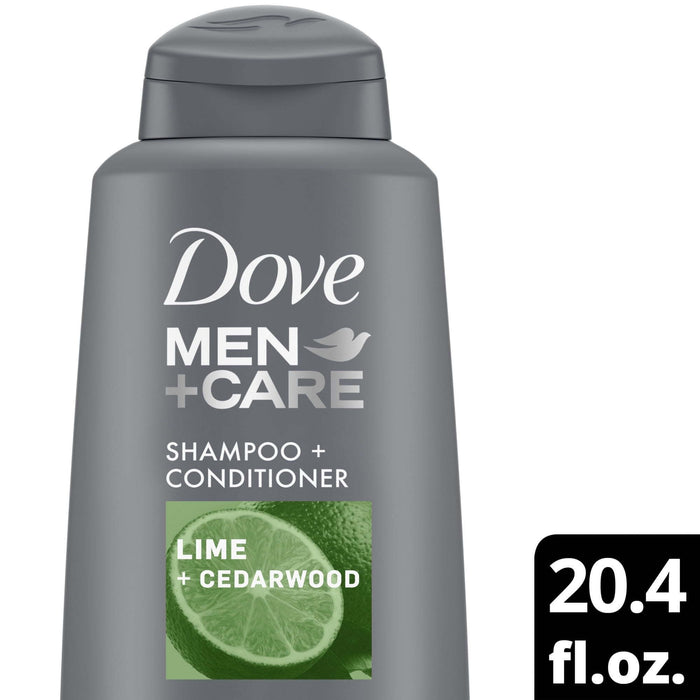 Dove Men+Care Real Daily Shampoo and Conditioner, Lime and Cedarwood, 20.4 fl oz