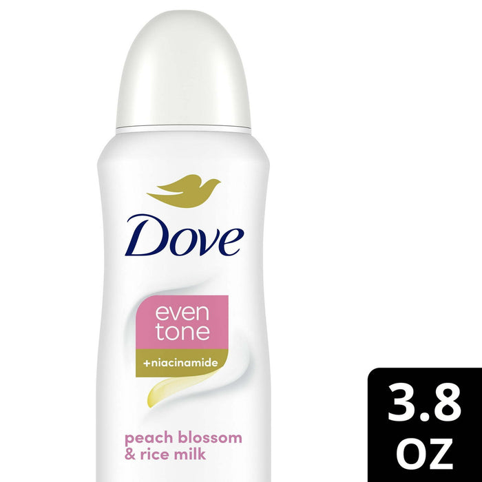 Dove Even Tone Women's Antiperspirant Dry Spray Peach Blossom & Rice Milk, 3.8 oz