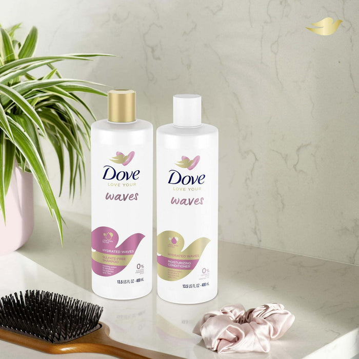 Dove Love Your Waves Hydrated Daily Shampoo for Curly Hair with Raw Shea Butter, 13.5 fl oz