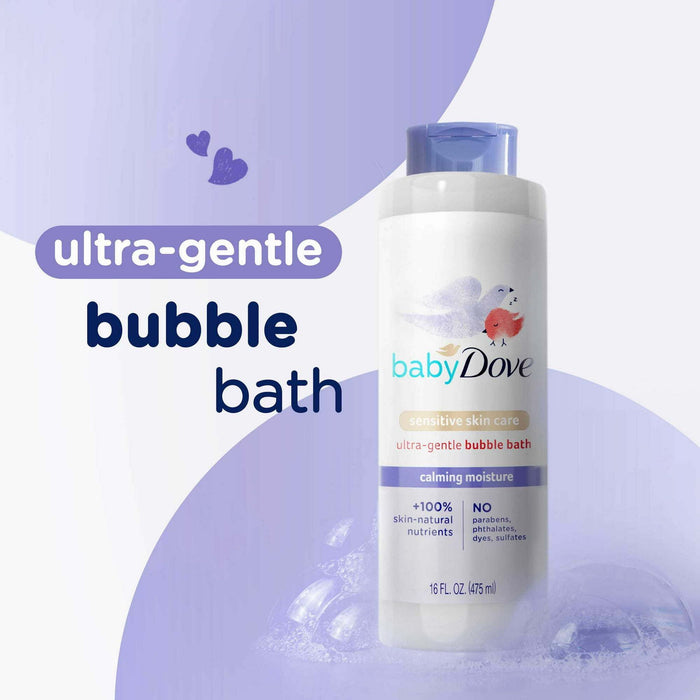 Baby D ove Bubble Bath Calming Moisture Newborn Sensitive Skin Hypoallergenic, 16 oz