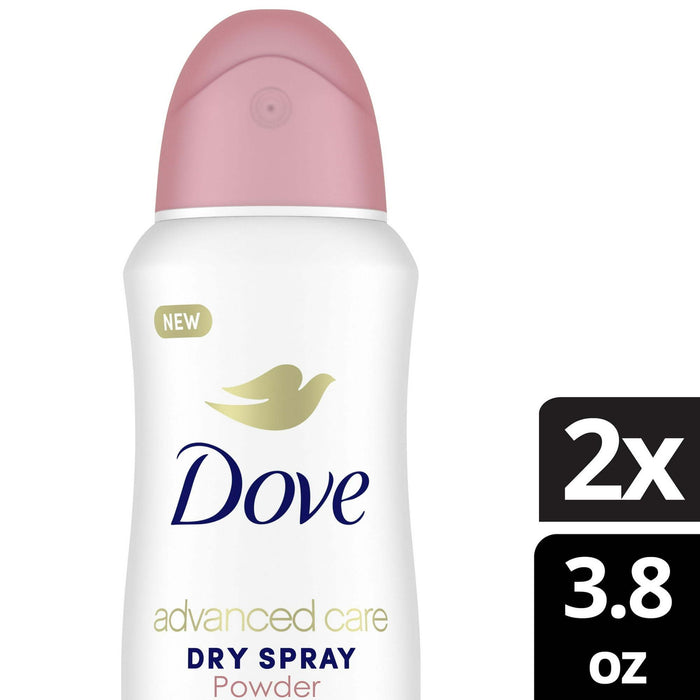 Dove Advanced Care Women's Antiperspirant Deodorant Spray Powder Soft, 3.8 oz Twin Pack