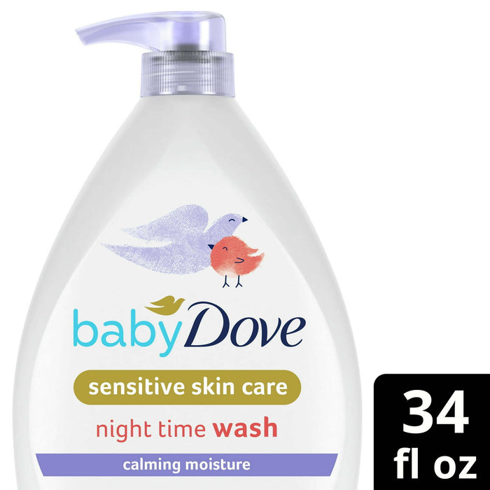 Baby Dove Sensitive Skin Body Wash Calming Moisture Hypoallergenic & Tear-Free, 34 oz