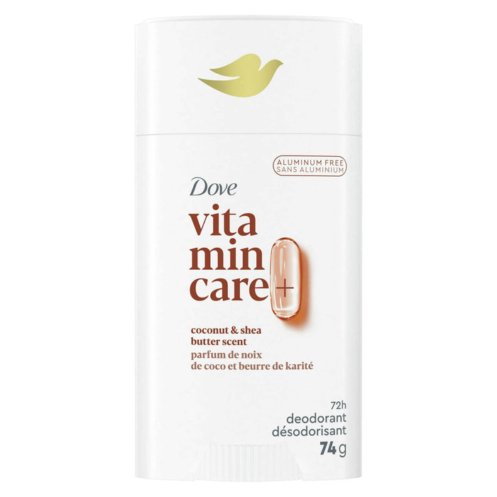 Dove VitaminCare+ Long Lasting Deodorant Stick for Women, Coconut & Shea Butter, Aluminum Free, 2.6 oz