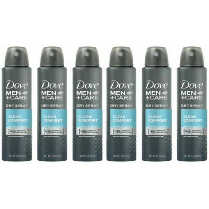 6 Pack Dove Men + Care Clean Comfort Antiperspirant Deodorant Spray, 150ml