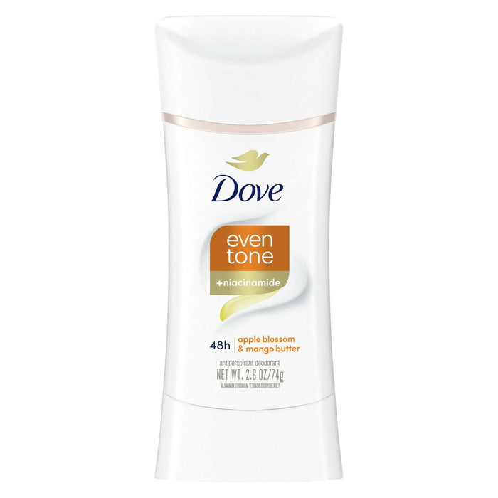 Dove Even Tone Women's Antiperspirant Deodorant Stick, Apple Blossom & Mango Butter, 2.6 oz