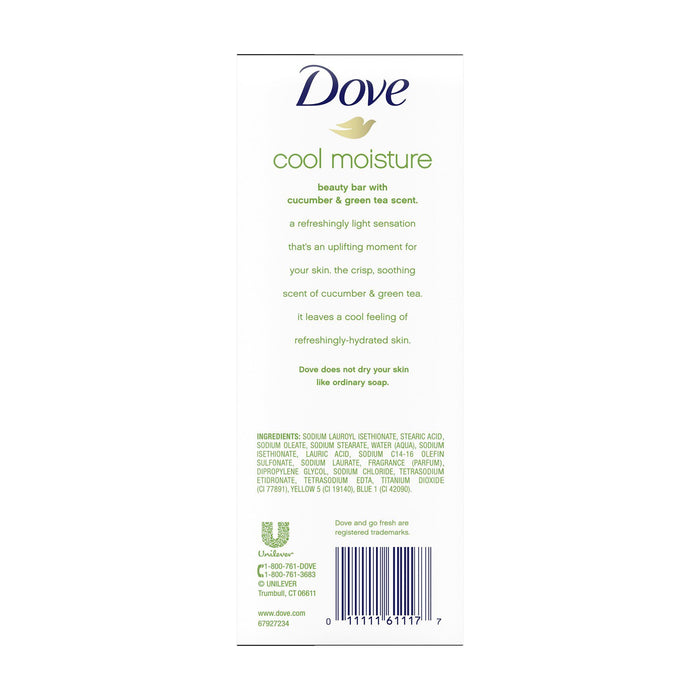 D ove Cool Moisture Cucumber And Green Tea Beauty Bar 22.50 oz 6 Bars