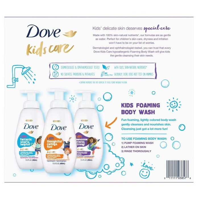 Dove Kids Care Foaming Body Wash Variety Pack 13.5 Fluid Ounce (Pack of 3)