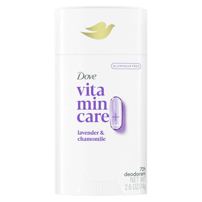 Dove VitaminCare+ No White Marks Women's Deodorant Stick Lavender & Chamomile Aluminum Free, 2.6 oz