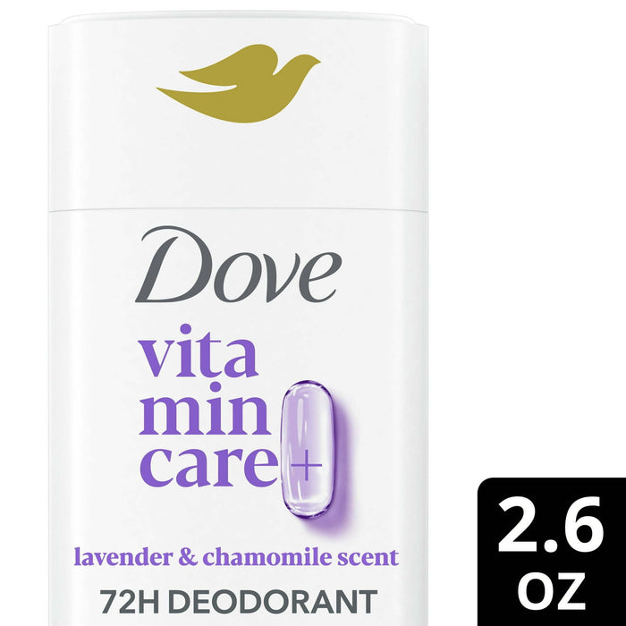 Dove VitaminCare+ No White Marks Women's Deodorant Stick Lavender & Chamomile Aluminum Free, 2.6 oz