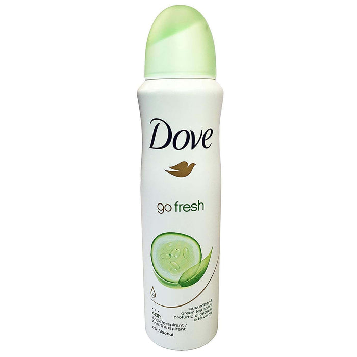 2 Pack Dove Go Fresh Cucumber &Green Tea Antiperspirant Deodorant Spray, 150ml Each