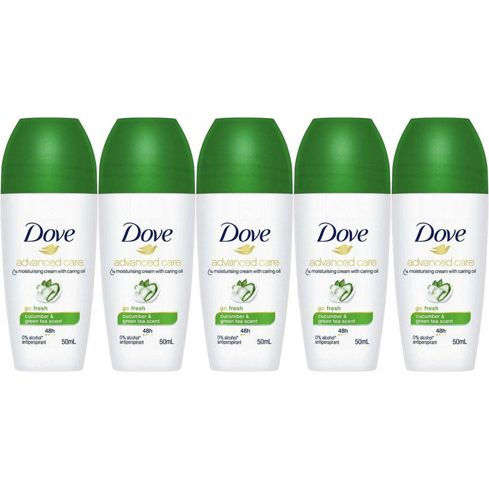 Dove Go Fresh Cucumber & Green Tea Scent Antiperspirant Roll-on, 50 Ml / 1.7 Ounce (Pack of 5)