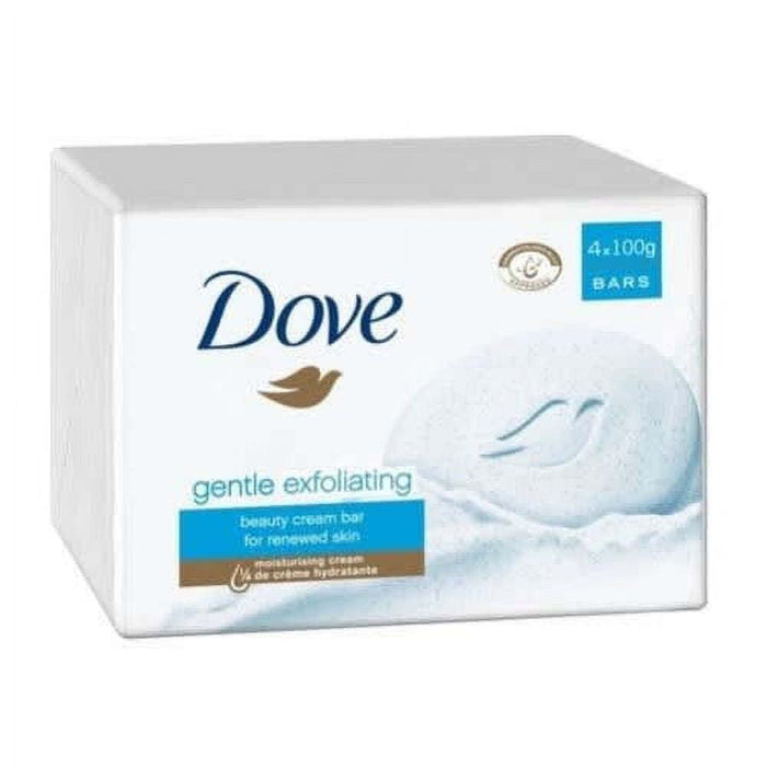 D ove Beauty Bar More Moisturizing Than Bar Soap Gentle Exfoliating With Mild Cleanser For Softer And Smoother Skin, 4 x 100g Pack