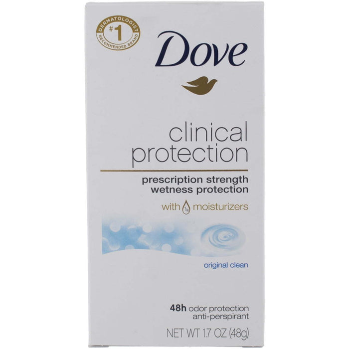 Dove Clinical Protection Anti-Perspirant Deodorant Solid Original Clean 1.70 oz (Pack of 3)