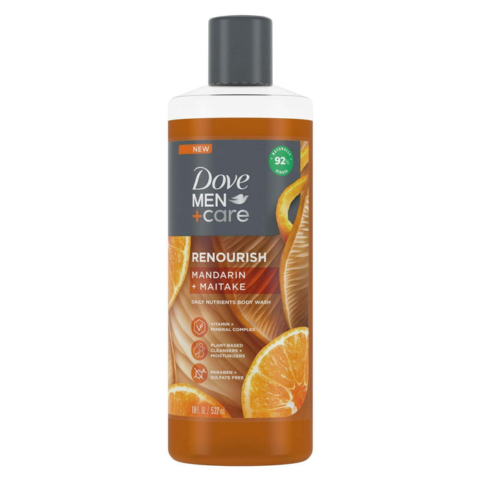 Dove Men+Care Renourish Men's Body Wash Mandarin + Maitake All Skin, 18 oz