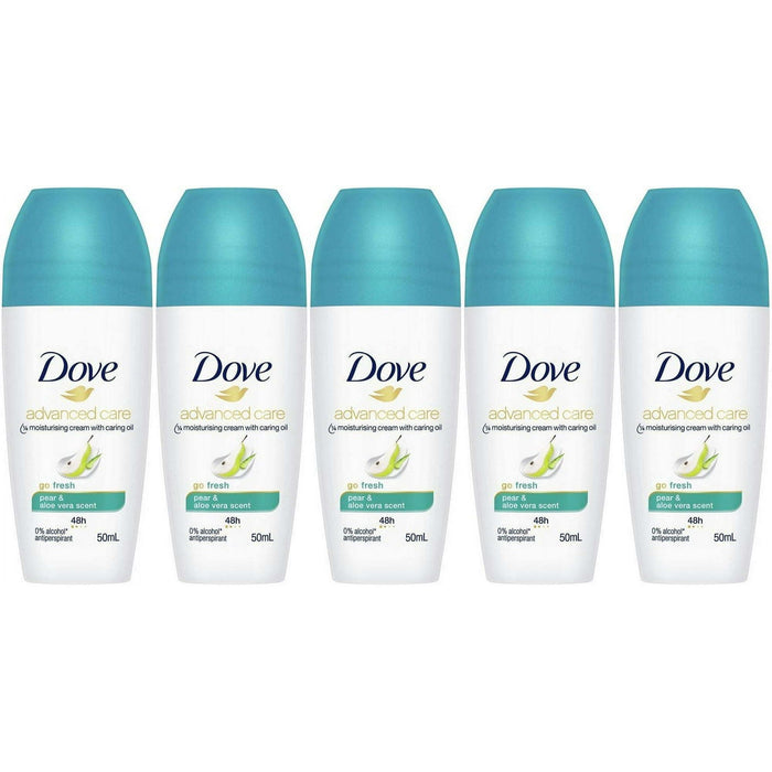 Dove Go Fresh Pear and Aloe Antiperspirant Roll-on, 50 Ml / 1.7 Ounce (Pack of 5)