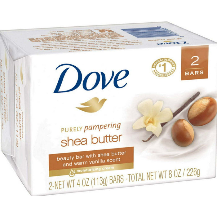 D ove Purely Pampering Shea Butter Beauty Bar, 4 oz, 2 Bar