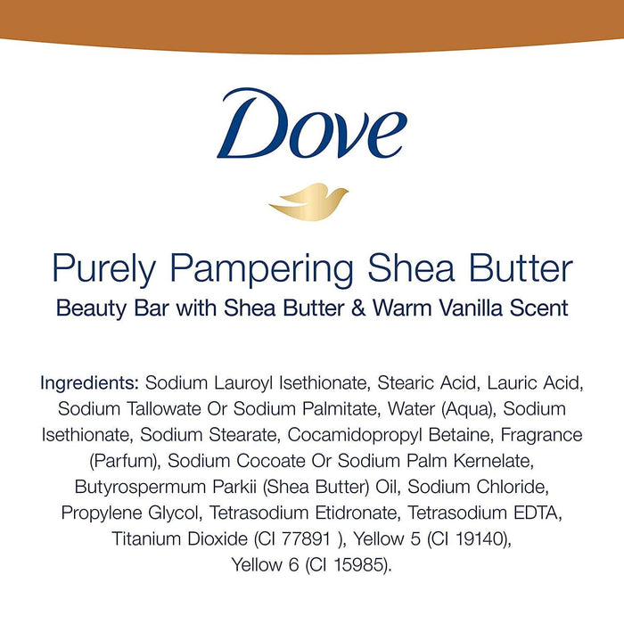 D ove Purely Pampering Shea Butter Beauty Bar, 4 oz, 2 Bar