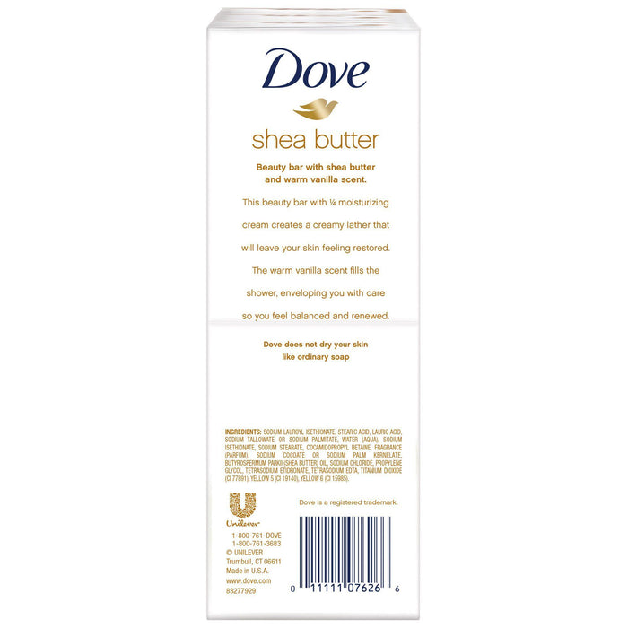 D ove Shea Butter Moisturizer Cream Bars, Shea Butter & Vanilla, 3.17 oz, 6 Ct