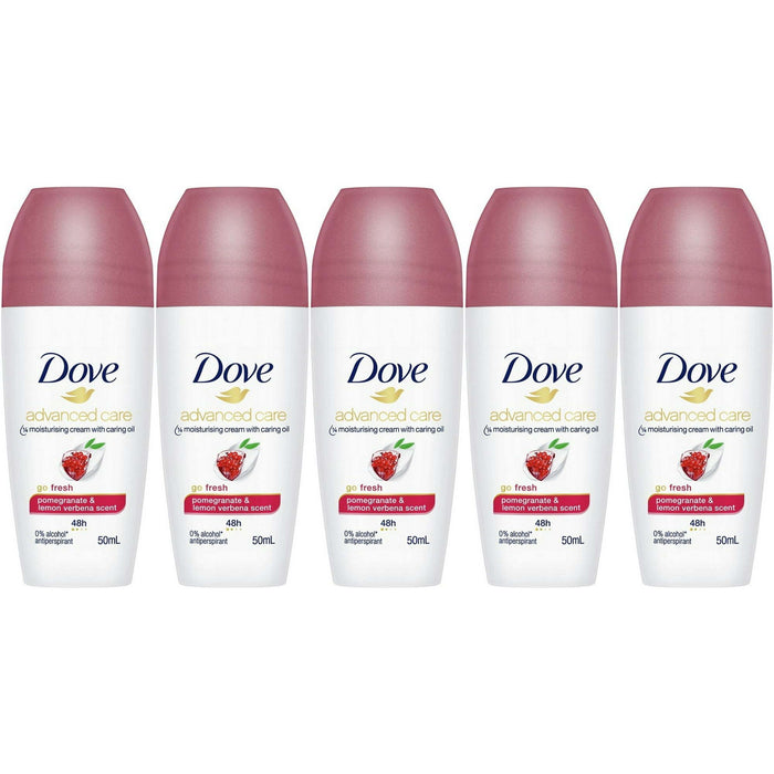 Dove Go Fresh Pomegranate & Lemon Verbena Scent Antiperspirant Roll-on, 50 Ml / 1.7 Ounce (Pack of 5)