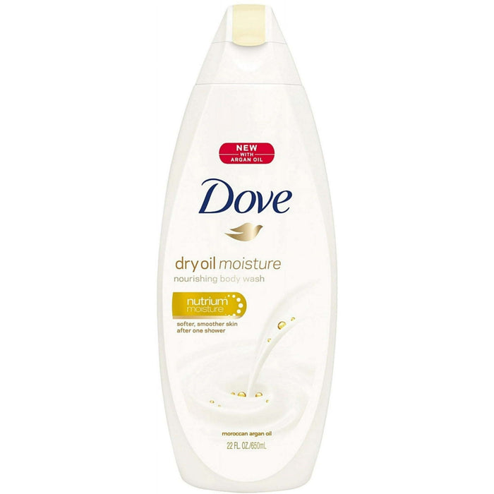 Dove Nourshing Body Wash, Dry Oil Moisture, 22 oz (Pack of 3)