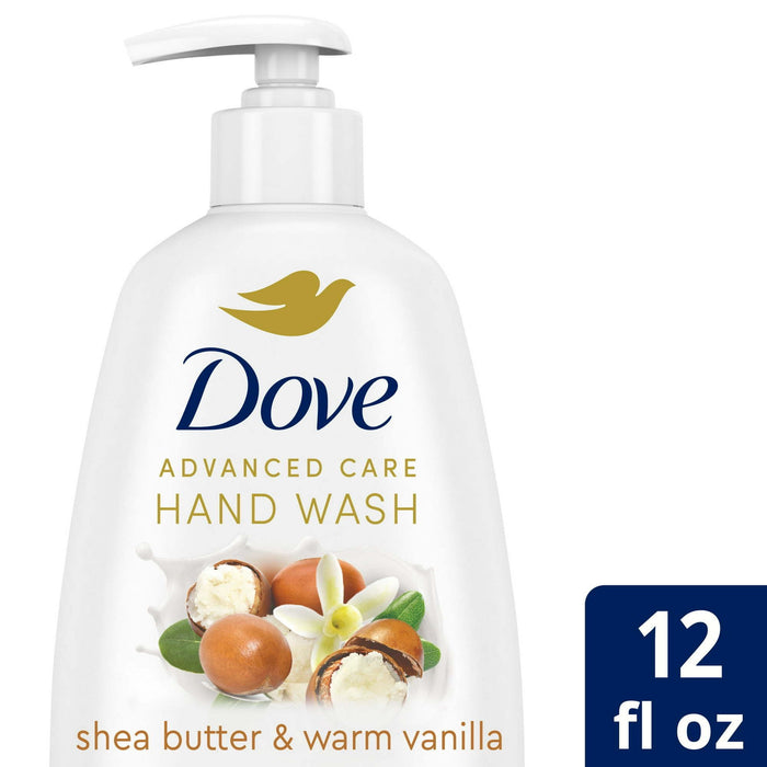 (4 pack) Dove Advanced Care Women's Hand Soap All Skin Shea Butter & Warm Vanilla, 12 oz