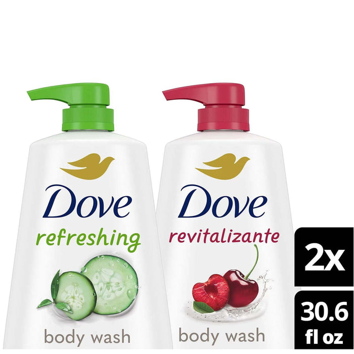 Dove Refreshing Body Wash, Cucumber Green Tea and Cherry Chia Milk, 30.6 oz., 2 pk