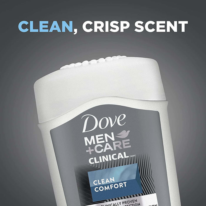 Dove Men + Care Clinical Protection Antiperspirant Deodorant Solid Clean Comfort 1.70 oz - (Pack of 6)