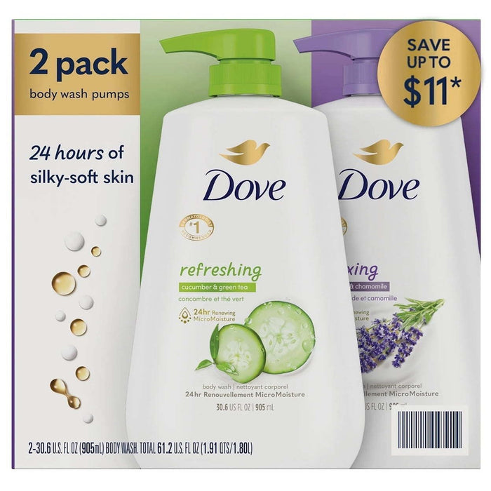 Dove Refresh and Relax Body Wash 30.6 Fluid Ounce (Pack of 2)