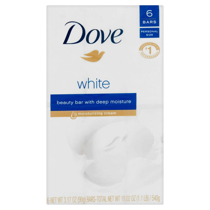 D ove White Beauty Bar, 3.15 oz, 6 Bar