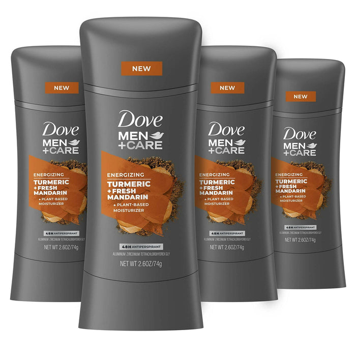 Dove Men+Care Antiperspirant Deodorant Turmeric + Fresh Mandarin Natural Inspired Deodorant For Men 2.6 Oz 4 Count