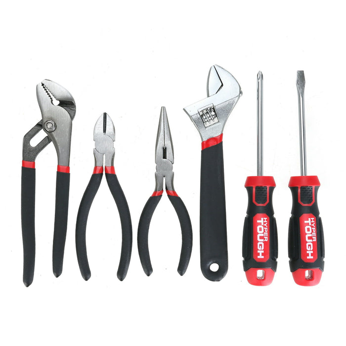 Hyper Tough 6 Piece Home Tool Set Including Assortment of Screwdrivers, Pliers and Wrenches UJ81959J, New Condition