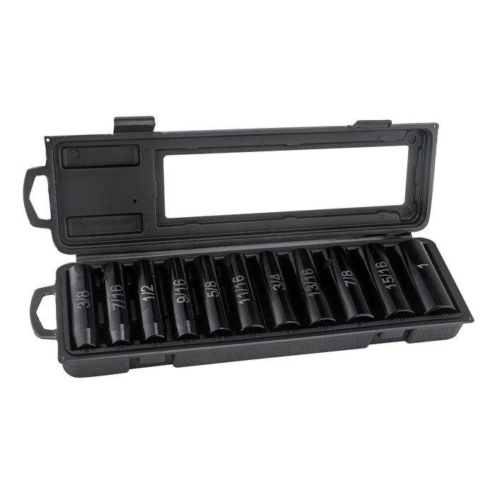 Hyper Tough 11-Piece 1/2" Drive 6-Point Deep Impact SAE Socket Set