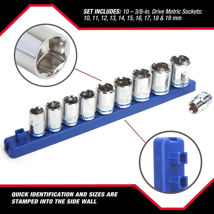 Hyper Tough 12-Piece 3/8-inch Drive Socket Set mm, Model 42883