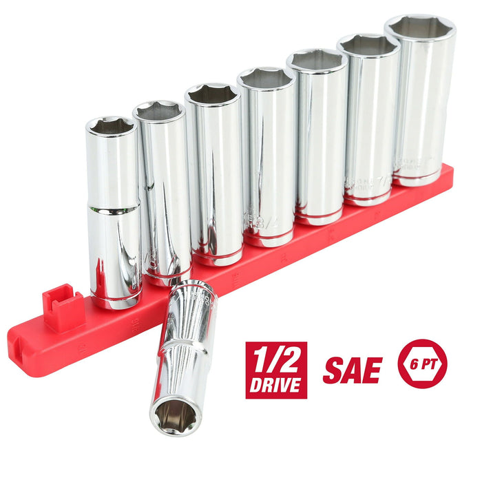 Hyper Tough 9-Piece1/2-Inch Drive Deep Standard SAE Sockets, 5833