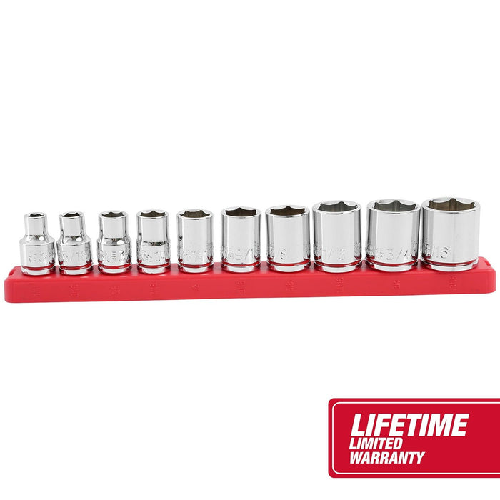 Hyper Tough 3/8-in Drive Standard SAE Sockets, 11-Piece