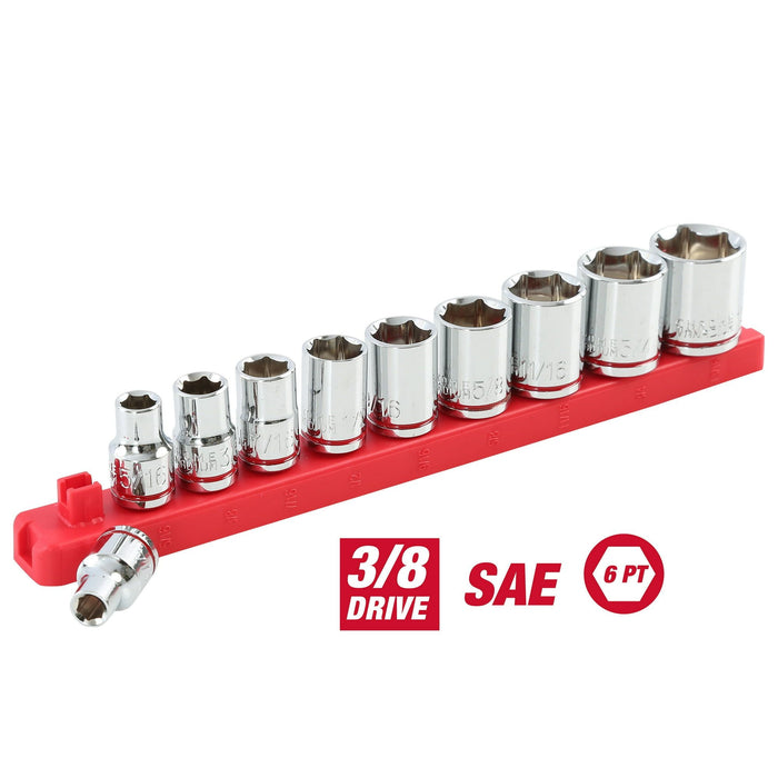 Hyper Tough 3/8-in Drive Standard SAE Sockets, 11-Piece