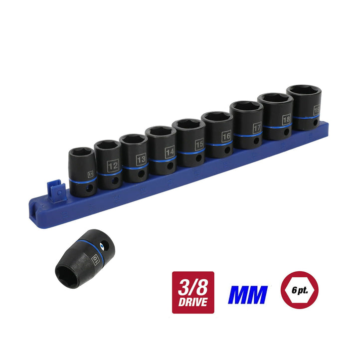 Hyper Tough 11-Piece 3/8-Inch, Standard Impact Socket Set mm, 43240