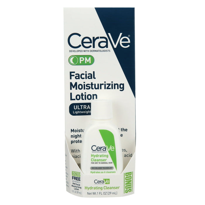 CeraVe PM Lotion with Bonus Cleanser, 4.0 Oz.