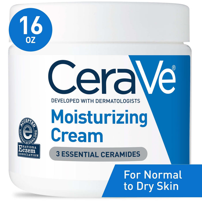 (2 pack) CeraVe Moisturizing Cream, Face & Body Moisturizer for Normal to Very Dry Skin, 16 oz