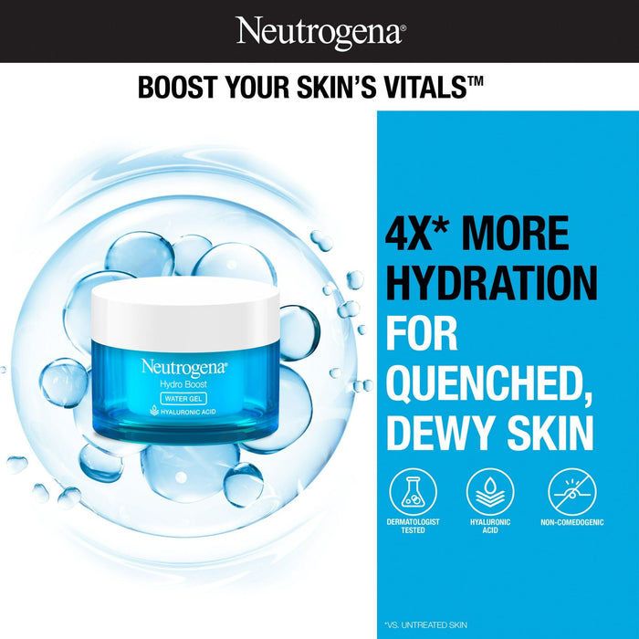 2 pack) Neutrogena Hydro Boost Water Gel Face Moisturizer Lotion with Hyaluronic Acid, 1.7 oz