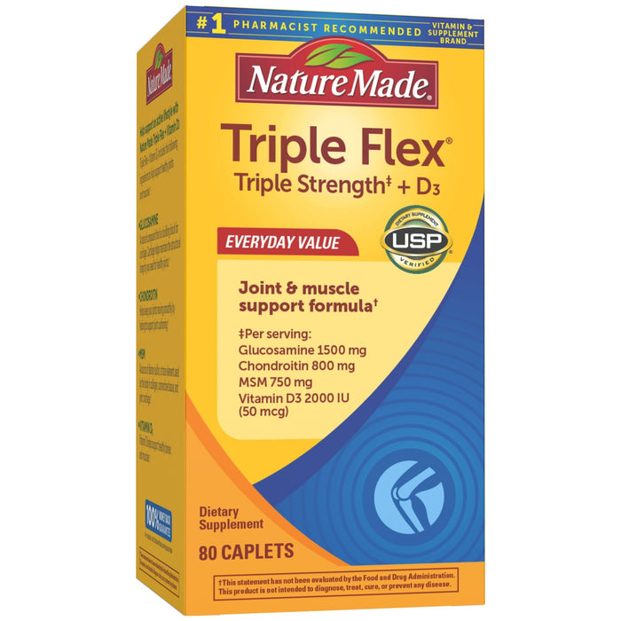 Nature Made TripleFlex Triple Strength Caplets with Vitamin D3; 80 Count