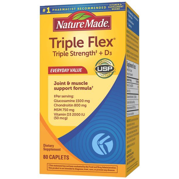 Nature Made TripleFlex Triple Strength Caplets with Vitamin D3; 80 Count