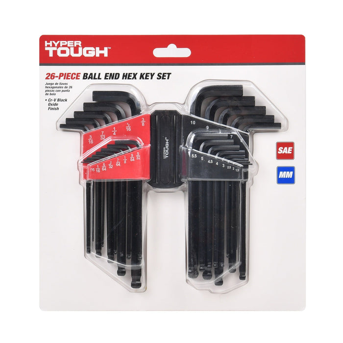 Hyper Tough Heavy-duty 26-Piece Ball End Hex Key Set